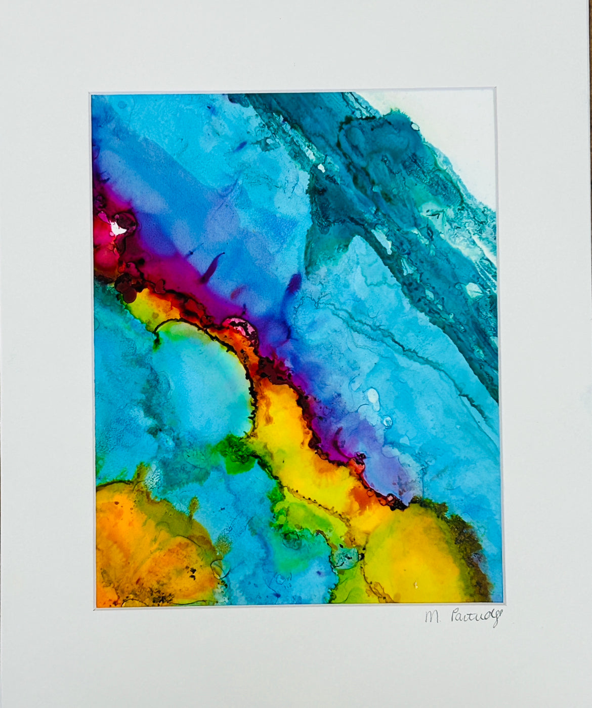Color me in Rainbows #1 9”x12” Original Alcohol Ink on Yupo Paper